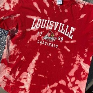 Louisville Cardinals Bleach dyed tee